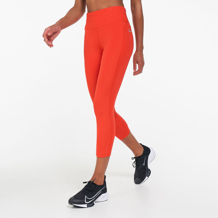 Women's Fast Mid-Rise Crop Running Leggings Women's Fast Mid-Rise Crop Running Leggings image number 0