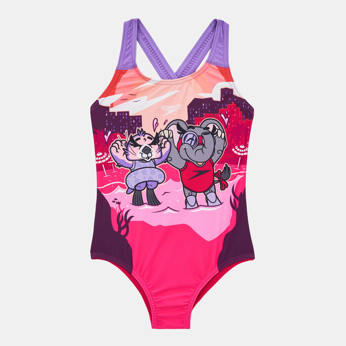 Kids' Learn To Swim Printed Crossback Swimsuit (Babies and Younger Kids) Kids' Learn To Swim Printed Crossback Swimsuit (Babies and Younger Kids) image number 0