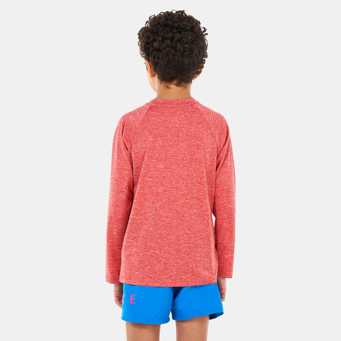 Kids' Heather Hydroguard Swim Top Kids' Heather Hydroguard Swim Top image number 1