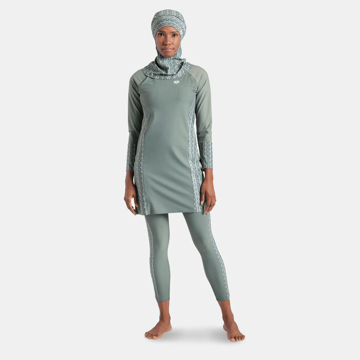 Women's Modesty Allover Print Swimming Hijab Women's Modesty Allover Print Swimming Hijab image number 2
