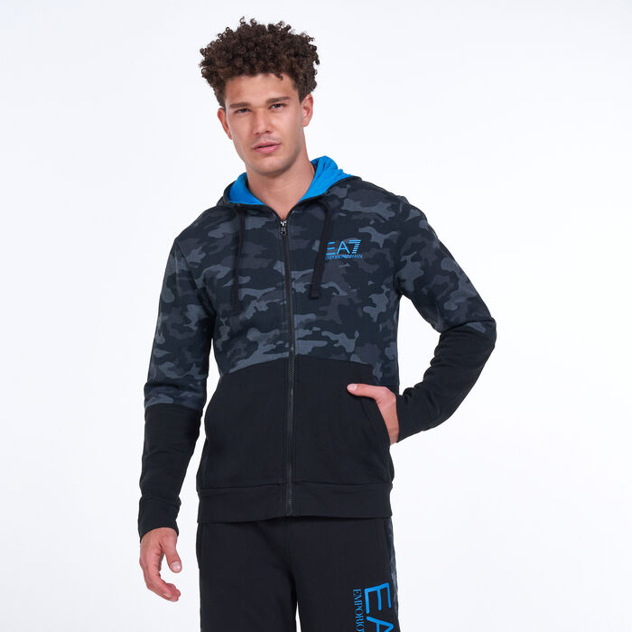 Men's Camo Print Zip Hoodie Men's Camo Print Zip Hoodie image number 0