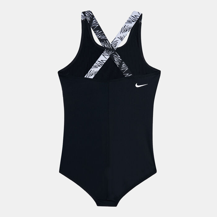 Kids' Script Logo Crossback One-Piece Swimsuit Kids' Script Logo Crossback One-Piece Swimsuit image number 1