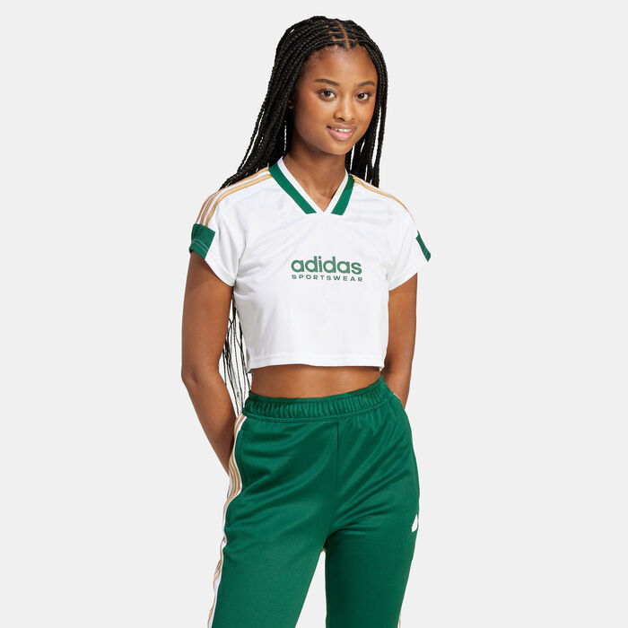 Women's Tiro Cut 3-Stripes Cropped Jersey Women's Tiro Cut 3-Stripes Cropped Jersey image number 0