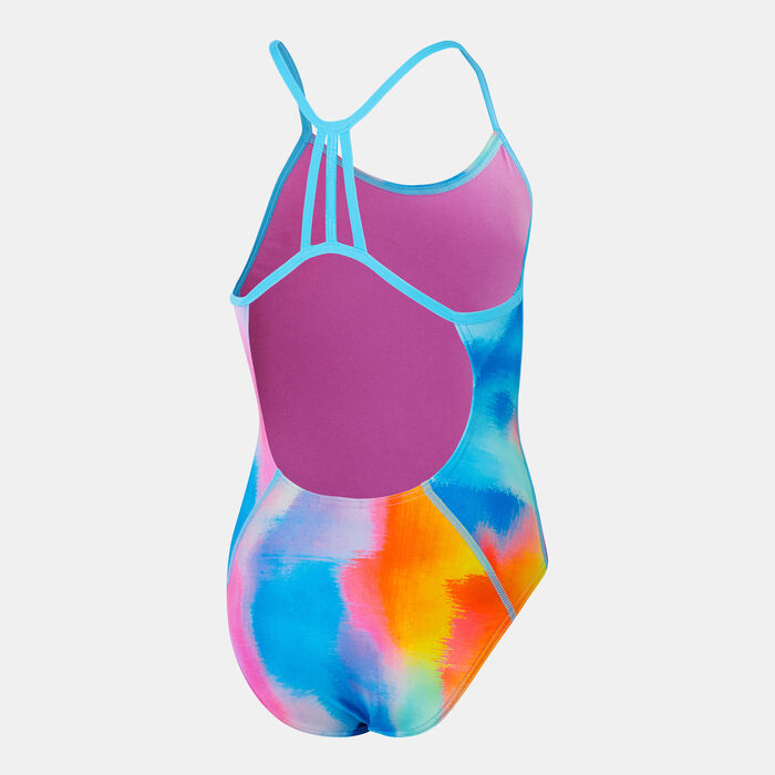 Kids' Allover Lane Line Back One-Piece Swimsuit Kids' Allover Lane Line Back One-Piece Swimsuit image number 1