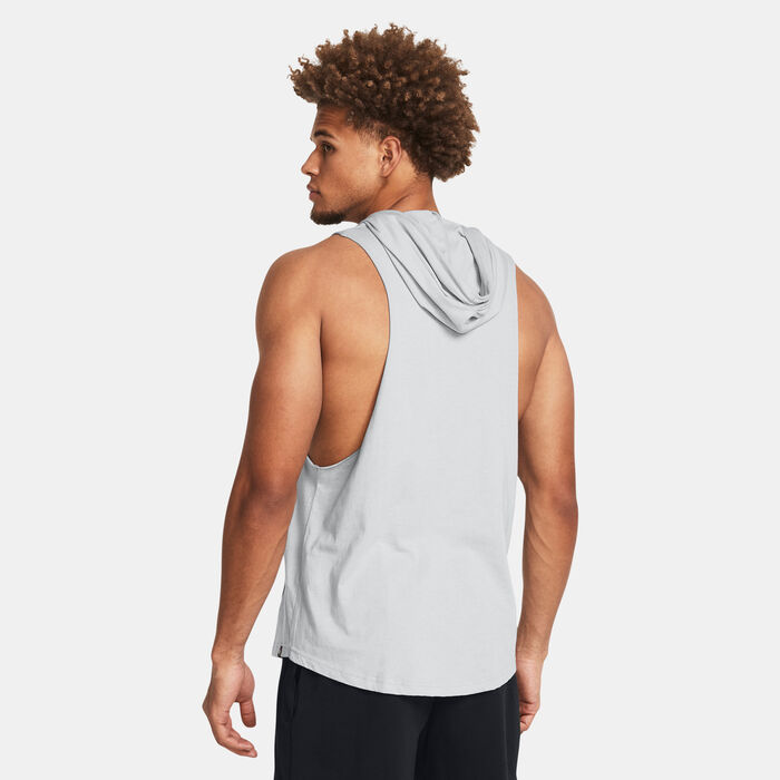 Men's Project Rock Rents Due Sleeveless Training Hoodie Men's Project Rock Rents Due Sleeveless Training Hoodie image number 1