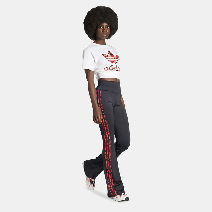 Women's Leopard Luxe 3-Stripes Infill Flared Pants Women's Leopard Luxe 3-Stripes Infill Flared Pants image number 2