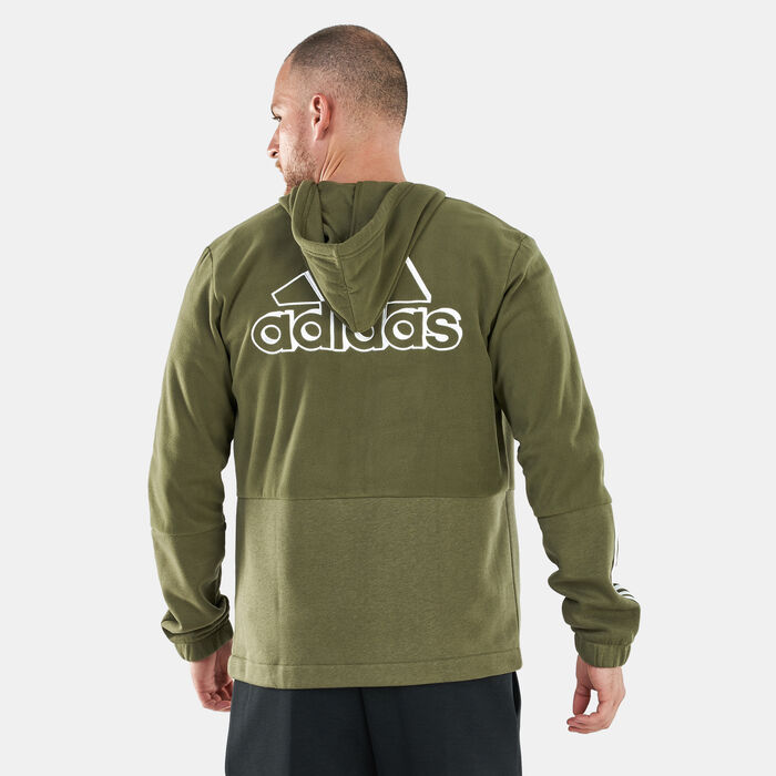 Men's Essentials Polar Fleece Giant Logo Full-Zip Hoodie Men's Essentials Polar Fleece Giant Logo Full-Zip Hoodie image number 1