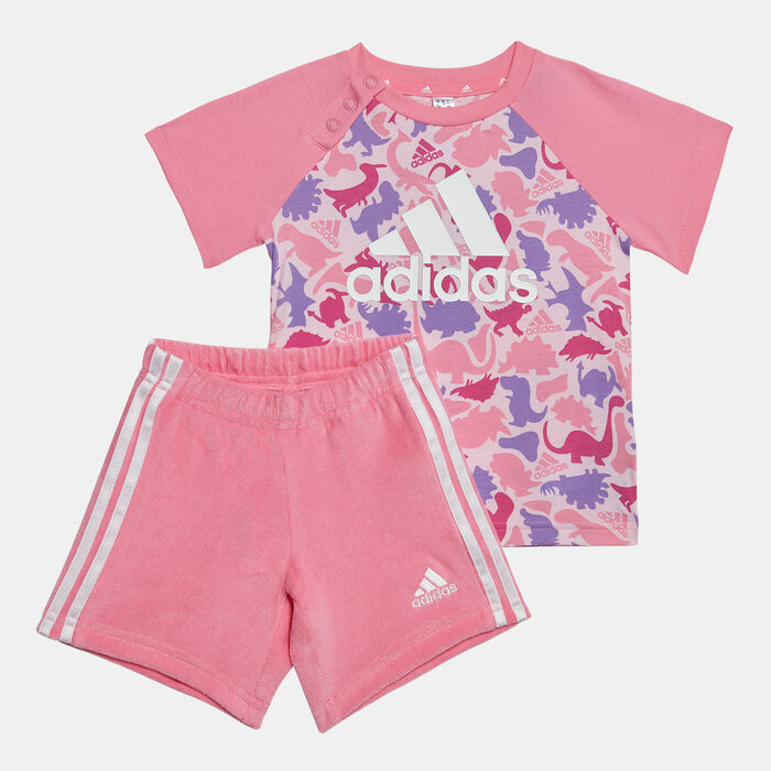 Kids' Dino Camo Allover Print T-Shirt and Short Set Kids' Dino Camo Allover Print T-Shirt and Short Set image number 0