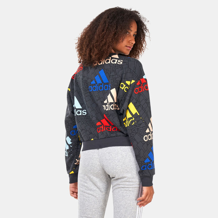 Women's Essentials Multi-Coloured Logo Crop Sweatshirt Women's Essentials Multi-Coloured Logo Crop Sweatshirt image number 1