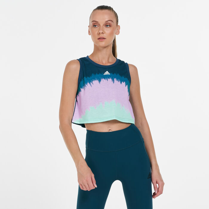 Women's FARM Rio AEROREADY Tie-Dye Cropped Tank Top Women's FARM Rio AEROREADY Tie-Dye Cropped Tank Top image number 0
