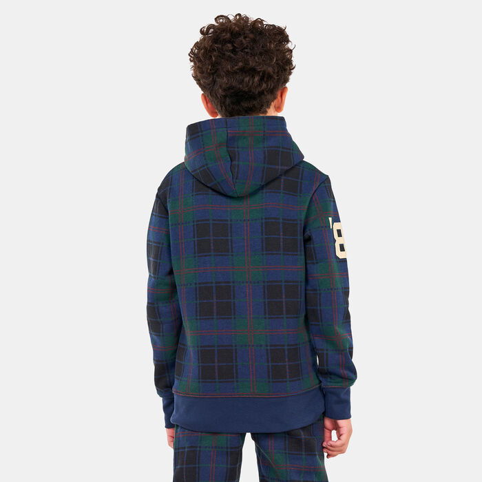 Kids' Essentials Plaid Pullover Hoodie Kids' Essentials Plaid Pullover Hoodie image number 1