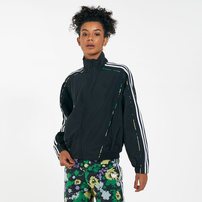 Women's Floral Piping Woven Track Jacket Women's Floral Piping Woven Track Jacket image number 0