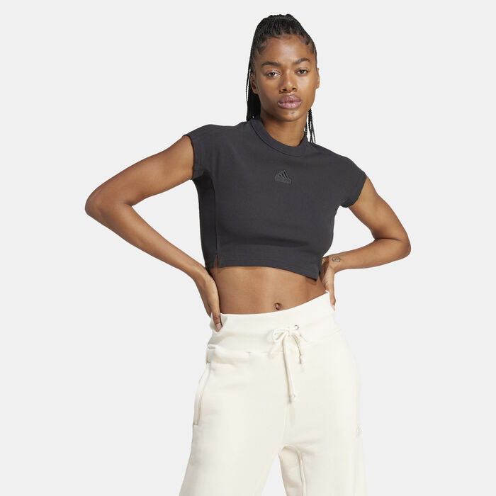 Women's Lounge Ribbed Crop Top Women's Lounge Ribbed Crop Top image number 2
