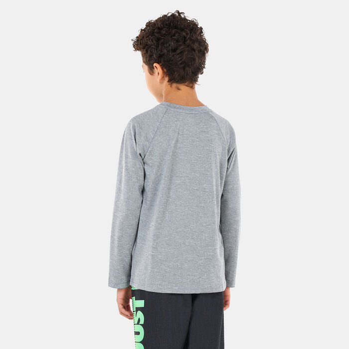 Kids' Heather Hydroguard Swim Top Kids' Heather Hydroguard Swim Top image number 1