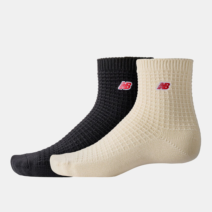 Waffle Knit Ankle Socks (2 Pairs) Waffle Knit Ankle Socks (2 Pairs) image number 0