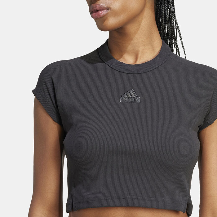 Women's Lounge Ribbed Crop Top Women's Lounge Ribbed Crop Top image number 4