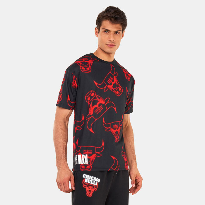 NBA Printed Neon Chicago Bulls T-Shirt NBA Printed Neon Chicago Bulls T-Shirt image number 0