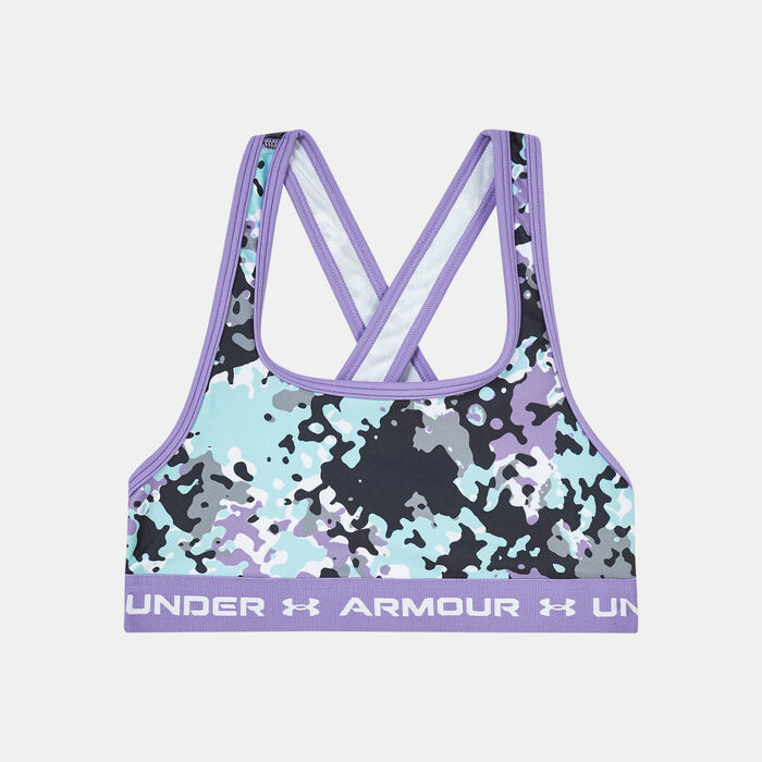 Kids' Crossback Mid Printed Sports Bra Kids' Crossback Mid Printed Sports Bra image number 0