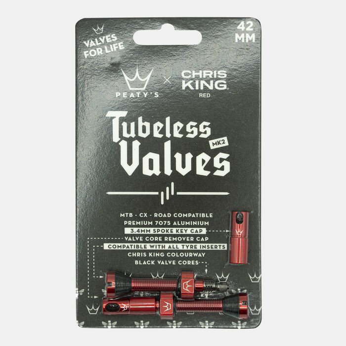 x Chris King (MK2) Tubeless Valves - 42mm x Chris King (MK2) Tubeless Valves - 42mm image number 1