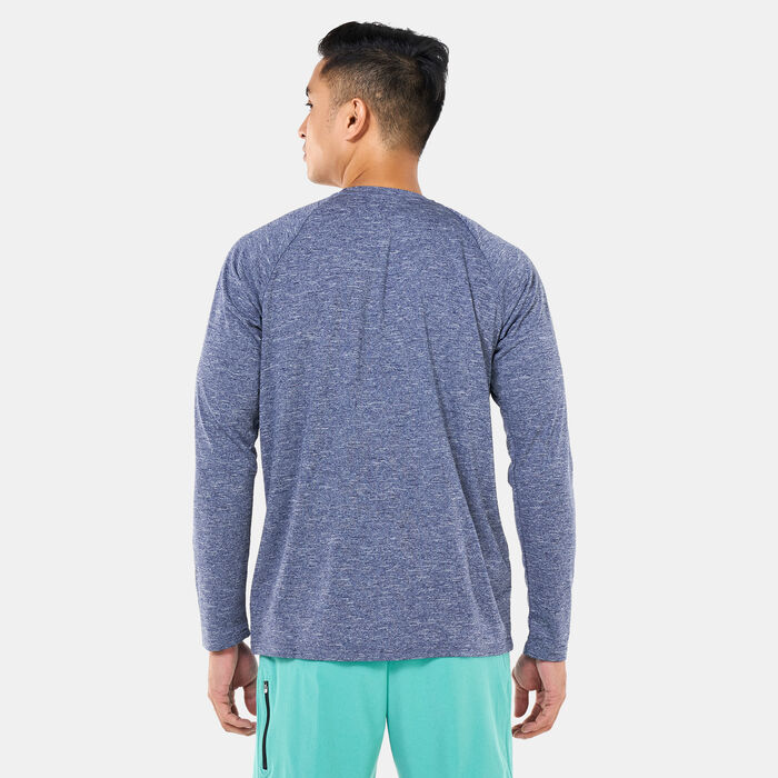 Men's Heathered Long-Sleeve Hydroguard Swim Shirt Men's Heathered Long-Sleeve Hydroguard Swim Shirt image number 1