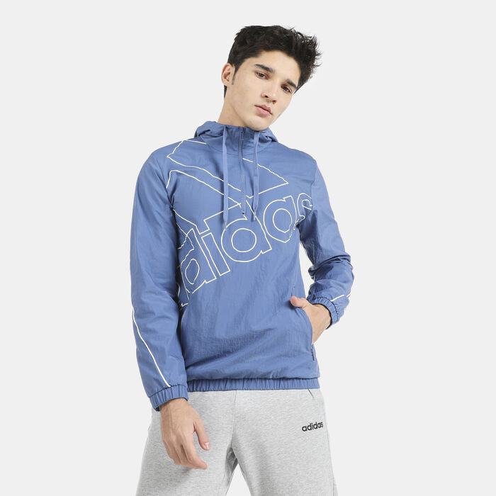 Men's Essentials Giant Logo Windbreaker Hoodie Men's Essentials Giant Logo Windbreaker Hoodie image number 0
