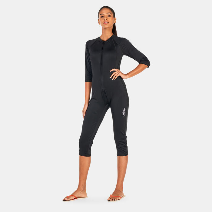 Women's 3/4 Length One-Piece SlimKini image number 0