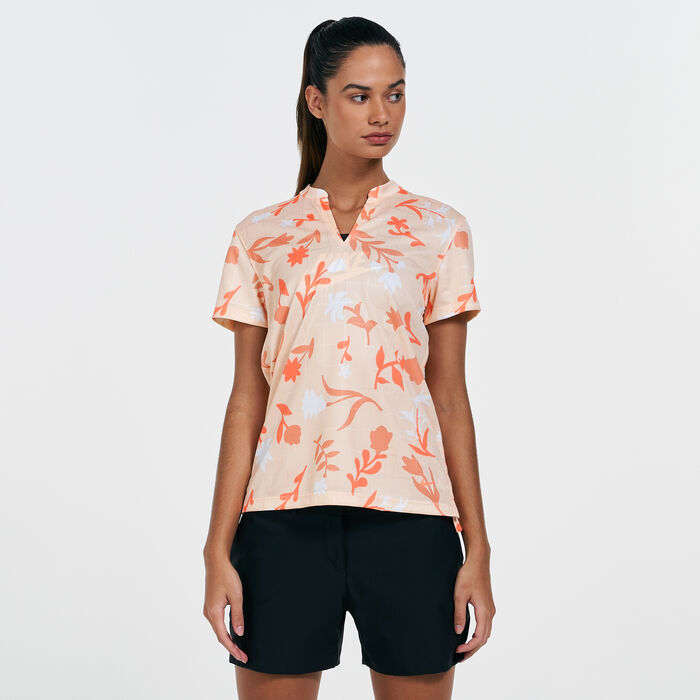 Women's Floral Polo T-Shirt Women's Floral Polo T-Shirt image number 0
