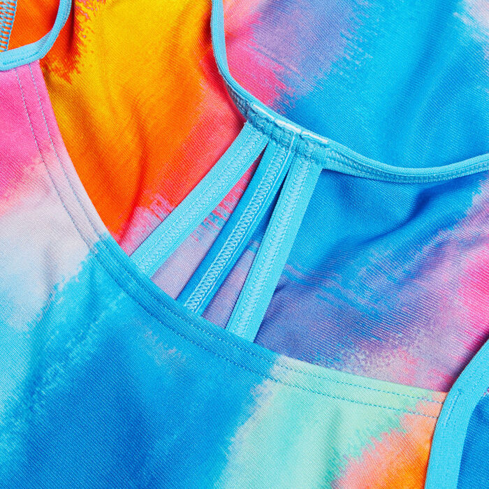 Kids' Allover Lane Line Back One-Piece Swimsuit Kids' Allover Lane Line Back One-Piece Swimsuit image number 2