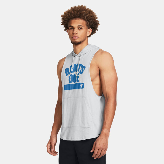 Men's Project Rock Rents Due Sleeveless Training Hoodie Men's Project Rock Rents Due Sleeveless Training Hoodie image number 0