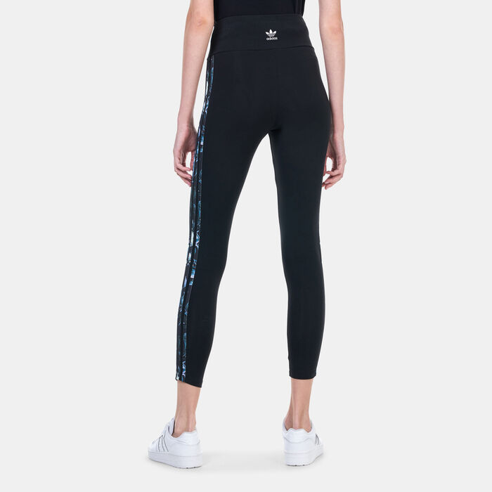 Women's 3-Stripes Flower Leggings Women's 3-Stripes Flower Leggings image number 1