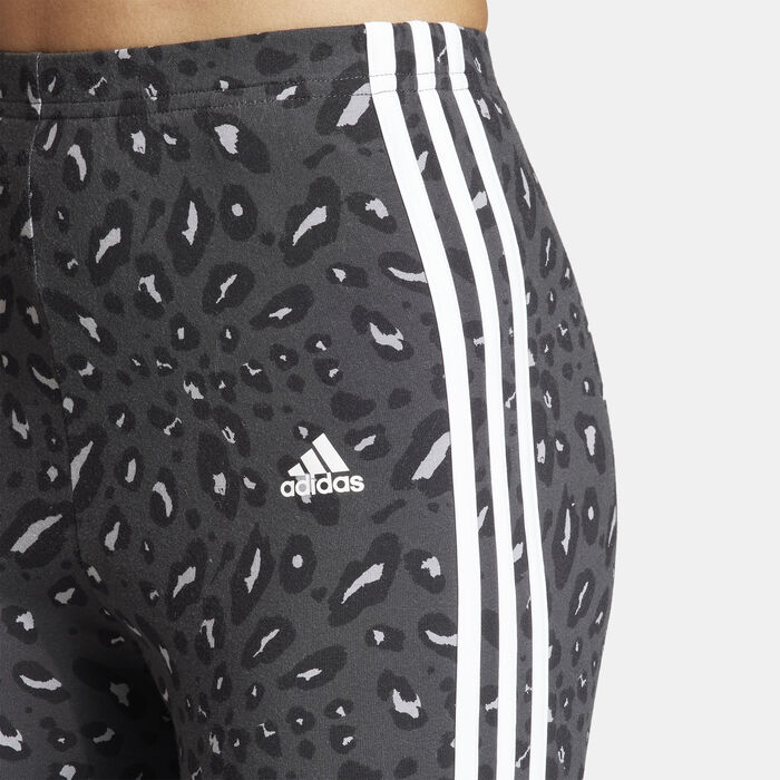 Women's Essentials 3-Stripes Animal Print Leggings Women's Essentials 3-Stripes Animal Print Leggings image number 4