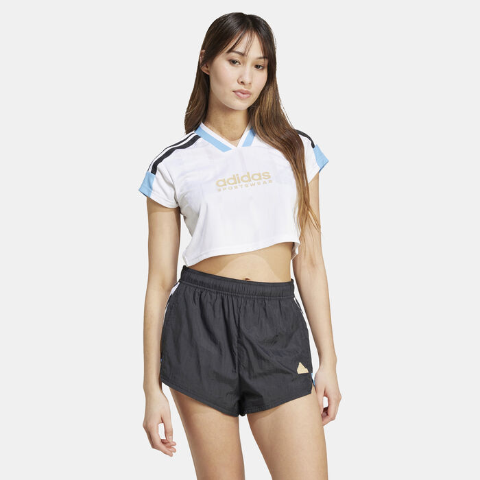 Women's Tiro Cut 3-Stripes Cropped Jersey Women's Tiro Cut 3-Stripes Cropped Jersey image number 0