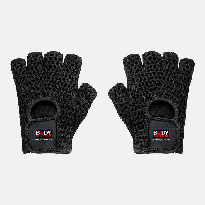 Mesh Cotton/Leather Fitness Gloves Mesh Cotton/Leather Fitness Gloves image number 0