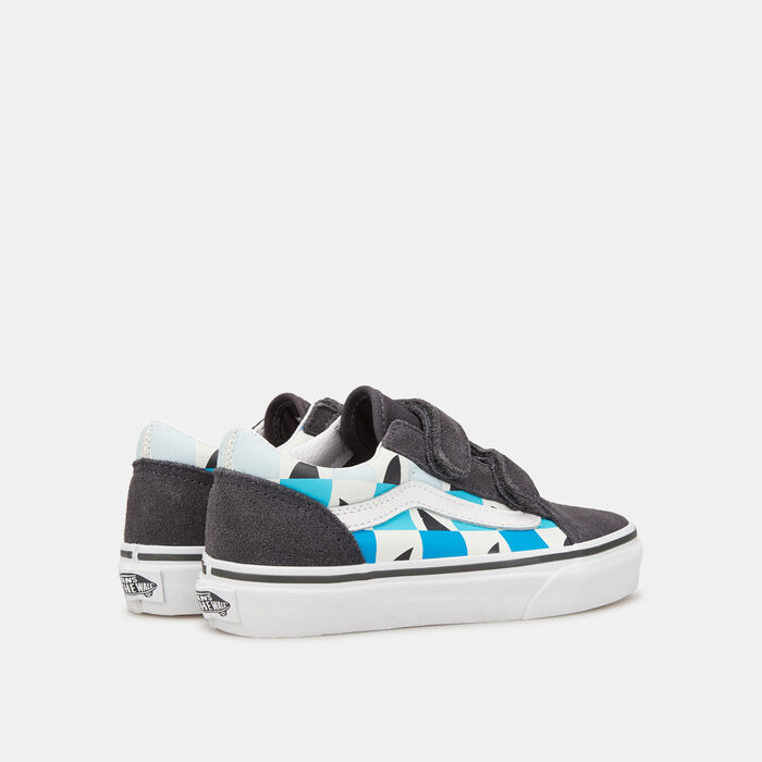Kids' Glow Checkerboard Sharks Old Skool Unisex Shoe Kids' Glow Checkerboard Sharks Old Skool Unisex Shoe image number 2