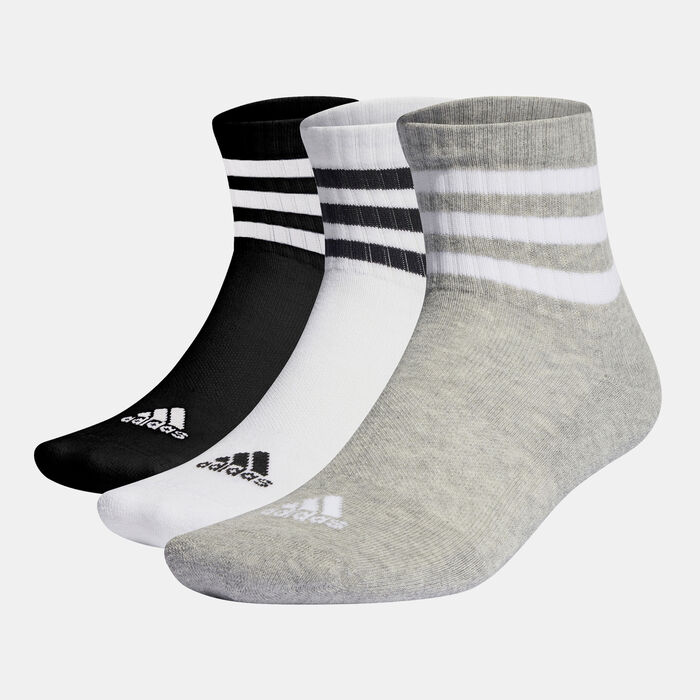 Men’s 3-Stripes Cushioned Sportswear Mid-Cut Socks (3 Pack) image number 0