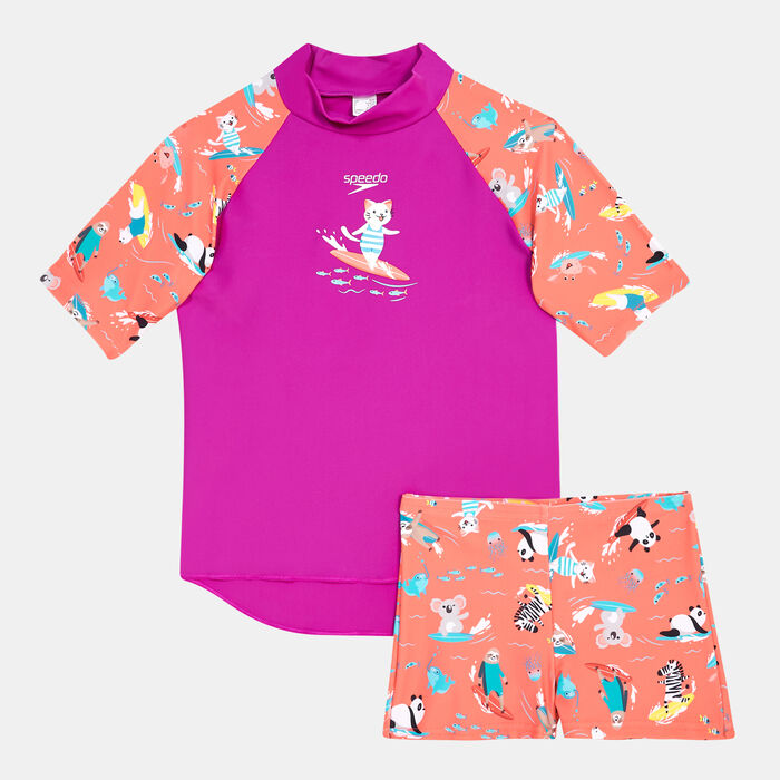 Kids' Digital Rash Swim Top and Shorts Set Kids' Digital Rash Swim Top and Shorts Set image number 0