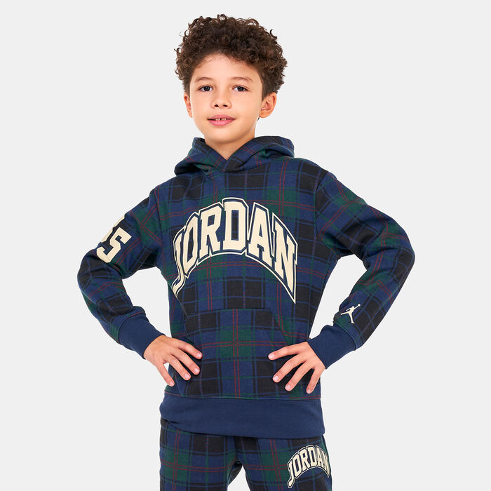 Kids' Essentials Plaid Pullover Hoodie Kids' Essentials Plaid Pullover Hoodie image number 0