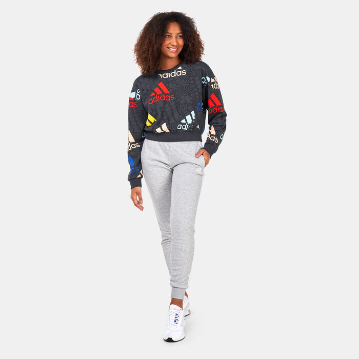 Women's Essentials Multi-Coloured Logo Crop Sweatshirt Women's Essentials Multi-Coloured Logo Crop Sweatshirt image number 2