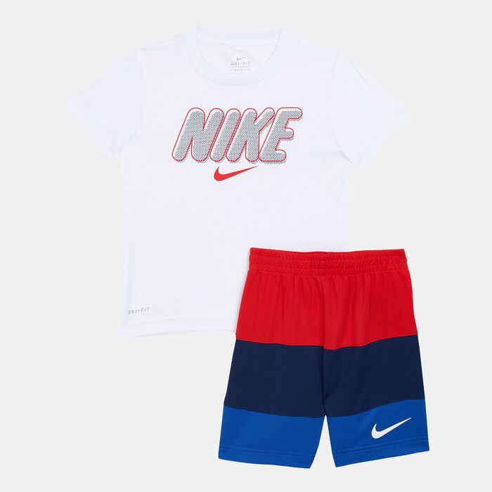 Kids' Dri-FIT Blocked T-Shirt and Shorts Set Kids' Dri-FIT Blocked T-Shirt and Shorts Set image number 0