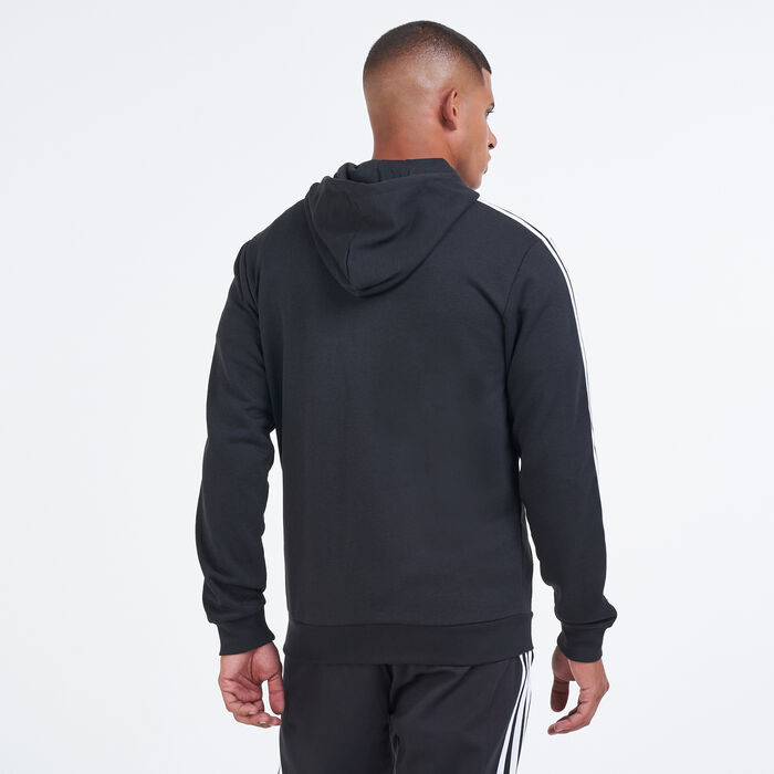 Men's Essentials French Terry 3-Stripes Full-Zip Hoodie Men's Essentials French Terry 3-Stripes Full-Zip Hoodie image number 1