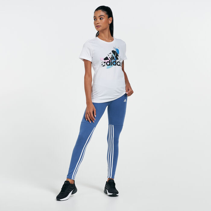 Women's Essentials Cut 3-Stripes Leggings Women's Essentials Cut 3-Stripes Leggings image number 2