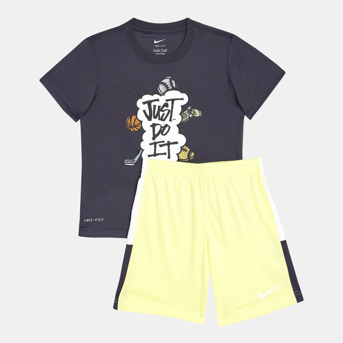 Kids' Dri-FIT Blocked T-Shirt And Shorts Set (Younger Kids) Kids' Dri-FIT Blocked T-Shirt And Shorts Set (Younger Kids) image number 0