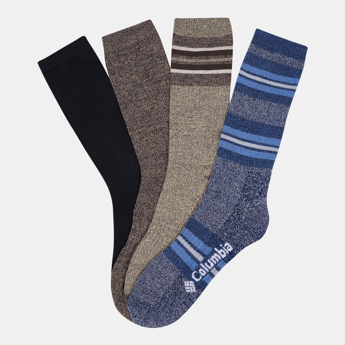 Men's Moisture Control Wide Stripe Crew Socks (4 Pack) image number 0