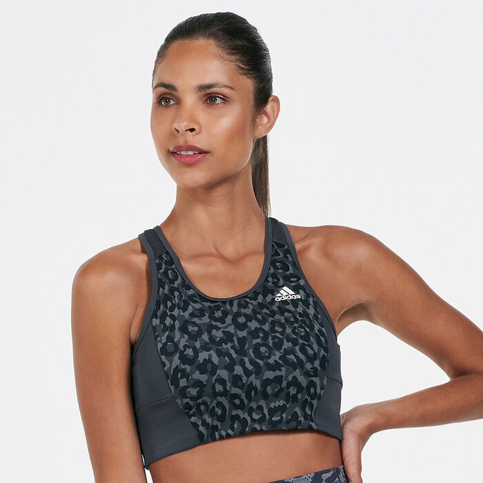 Women's AEROREADY Designed 2 Move Leopard Print Sports Bra Women's AEROREADY Designed 2 Move Leopard Print Sports Bra image number 0