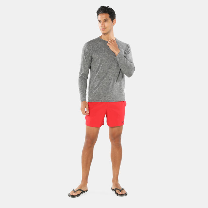 Men's Heathered Long-Sleeve Hydroguard Swim Shirt Men's Heathered Long-Sleeve Hydroguard Swim Shirt image number 2