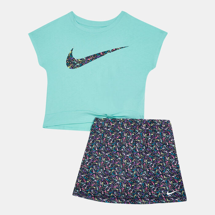 Kids' Swoosh Sprinkle T-Shirt and Skirt Set Kids' Swoosh Sprinkle T-Shirt and Skirt Set image number 0