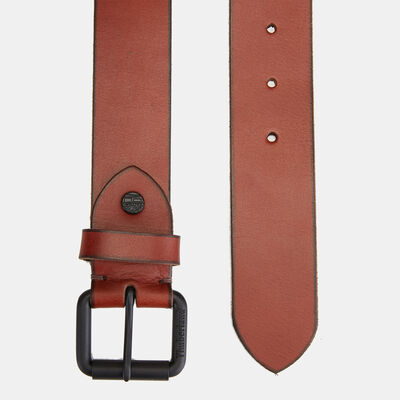 Roller-Buckle Buffalo Leather Belt
