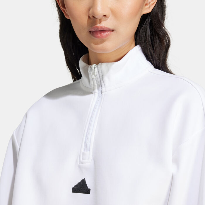 Women's Future Icons 3-Stripes 1/4-Zip Sweatshirt Women's Future Icons 3-Stripes 1/4-Zip Sweatshirt image number 4