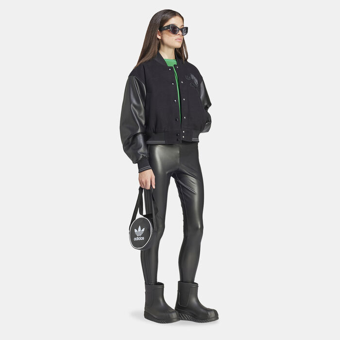 Women's Faux Leather Leggings image number 2
