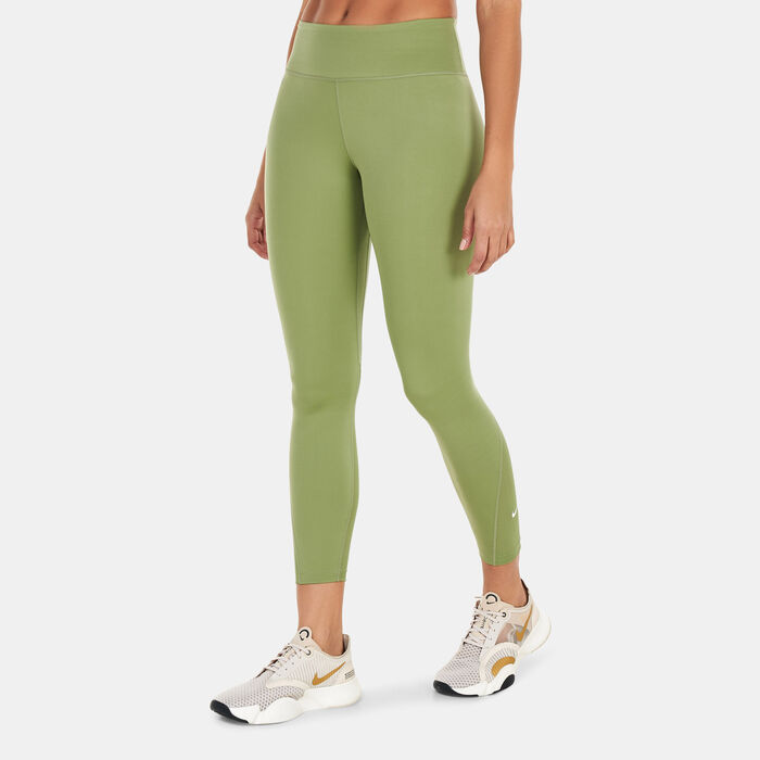 Women's One Mid-Rise 7/8 Mesh-Panelled Leggings Women's One Mid-Rise 7/8 Mesh-Panelled Leggings image number 0